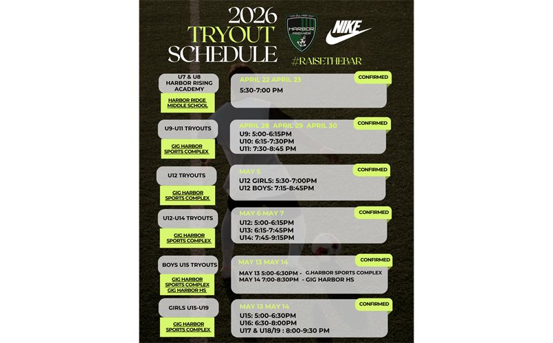 Tryout Schedule